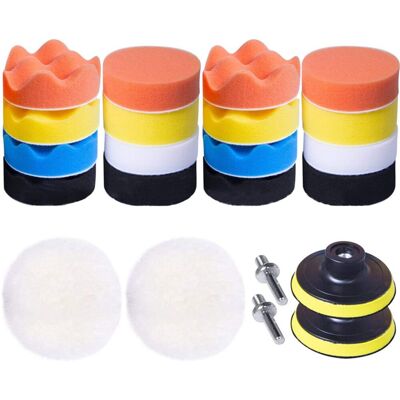 VISTRECK Kit Di Lucidatura In Schiuma Da 22 Pezzi – 3 Pollici – Tamponi Di Lucidatura – Levigatura – Auto VISTRECK Kit Di Lucidatura In Schiuma Da 22 Pezzi – 3 Pollici – Tamponi Di Lucidatura – Levigatura – Auto