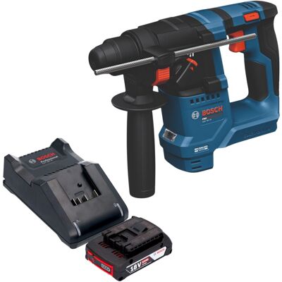 Bosch Gbh 18v-18 Professional Martello Perforatore A Batteria 18 V 1,5 J Sds Plus Brushless + 1x Batteria 2,0 Ah + Caricabatterie Bosch Gbh 18v-18 Professional Martello Perforatore A Batteria 18 V 1,5 J Sds Plus Brushless + 1x Batteria 2,0 Ah + Caricabatterie