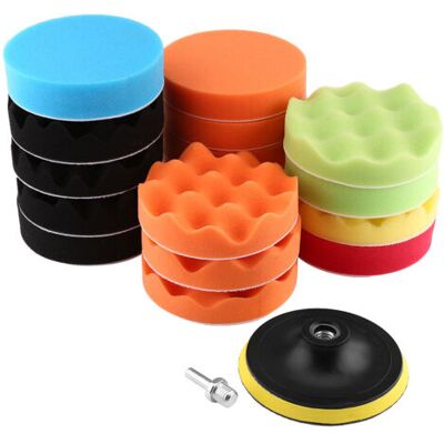 ULISEM Set Di 19 Tamponi Lucidanti In Spugna Da 15 Cm (6 Pollici) Per Lucidatrici Per Auto Con Adattatore Per Trapano M14 ULISEM Set Di 19 Tamponi Lucidanti In Spugna Da 15 Cm (6 Pollici) Per Lucidatrici Per Auto Con Adattatore Per Trapano M14