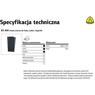 KLINGSPOR Rete Abrasiva As400 Impermeabile Doppia Faccia 115x280mm KLINGSPOR Rete Abrasiva As400 Impermeabile Doppia Faccia 115x280mm