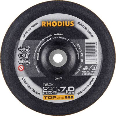 Disco da taglio ad alte prestazioni Rhodius RS24 - Alluminio Disco da taglio ad alte prestazioni Rhodius RS24 - Alluminio