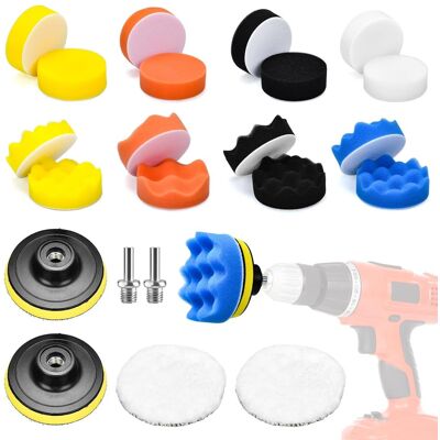 OEM Confezione Da 22 Spugne Lucidanti Per Levigatrici Roto-orbitali - Con 2 Adattatori M10 OEM Confezione Da 22 Spugne Lucidanti Per Levigatrici Roto-orbitali - Con 2 Adattatori M10
