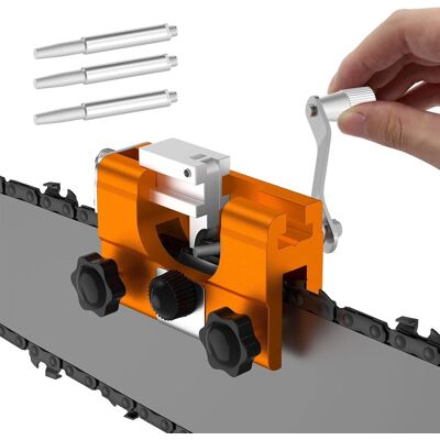 Zone Affilacatene, Affilacatene Portatile A Manovella, 1 Pz (lega Di Alluminio 2, Affilacatene A Manovella (con Tre Teste Di Affilatura) Zone Affilacatene, Affilacatene Portatile A Manovella, 1 Pz (lega Di Alluminio 2, Affilacatene A Manovella (con Tre Teste Di Affilatura)