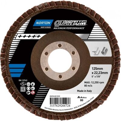 Norton - Quantum - 125 mm - P80 - Abrasive flap disc Norton - Quantum - 125 mm - P80 - Abrasive flap disc