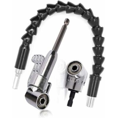 ULISEM Accessorio Per Cacciavite Ad Angolo Retto, Punta Da Trapano Ad Angolo Retto E Kit Di Prolunga Flessibile, 105 Gradi, Attacco Esagonale Da 1/4". ULISEM Accessorio Per Cacciavite Ad Angolo Retto, Punta Da Trapano Ad Angolo Retto E Kit Di Prolunga Flessibile, 105 Gradi, Attacco Esagonale Da 1/4".