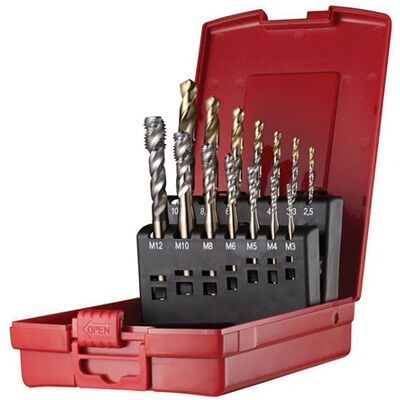 Set di maschi a macchina Dormer M3-M12 - 14 pezzi acciaio rapido Set di maschi a macchina Dormer M3-M12 - 14 pezzi acciaio rapido