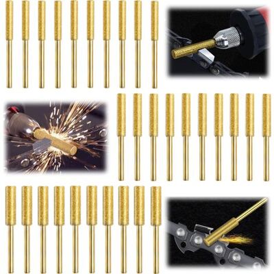 OEM Set Di 30 Dime Per Affilare Catene Per Motosega, Affilatore Diamantato Per Catene, Lima Per Catene, 3 Diverse Misure Per Affilare E Levigare La Catena Della Motosega. OEM Set Di 30 Dime Per Affilare Catene Per Motosega, Affilatore Diamantato Per Catene, Lima Per Catene, 3 Diverse Misure Per Affilare E Levigare La Catena Della Motosega.