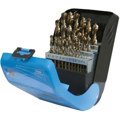 Silverline FORETS HSS M35 COBALT Set di 25 Punte - Trapani Silverline FORETS HSS M35 COBALT Set di 25 Punte - Trapani