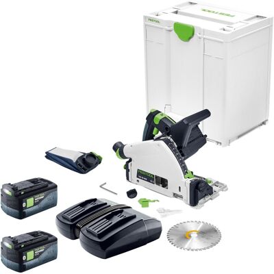 Festool Tsc 55 Keb-basic Sega A Immersione A Batteria 18 / 36 V 160 Mm Brushless + 2x Batteria 5,0 Ah + Doppio Caricabatterie + Systainer Festool Tsc 55 Keb-basic Sega A Immersione A Batteria 18 / 36 V 160 Mm Brushless + 2x Batteria 5,0 Ah + Doppio Caricabatterie + Systainer
