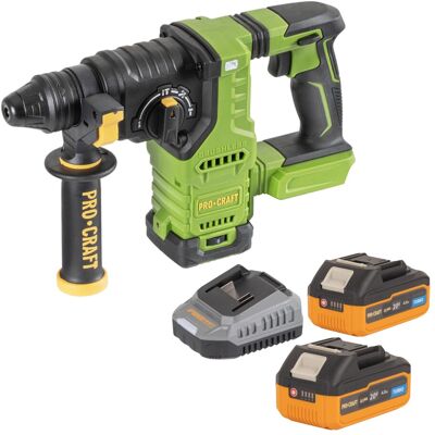 Procraft Pha30bb Trapano A Percussione A Batteria 20 V 2,8 J Sds Plus Brushless + 2x Batteria 4,0 Ah + Caricabatteria Procraft Pha30bb Trapano A Percussione A Batteria 20 V 2,8 J Sds Plus Brushless + 2x Batteria 4,0 Ah + Caricabatteria