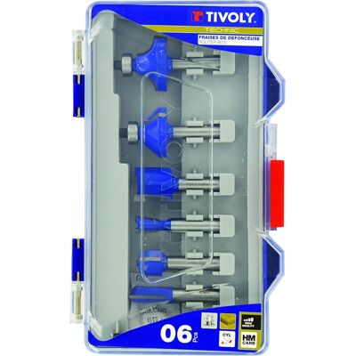 TIVOLY Confezione Da 6 Frese Forme Assortite - Gambo 8mm - TIVOLY Confezione Da 6 Frese Forme Assortite - Gambo 8mm -