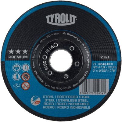 Disco abrasivo Tyrolit - Per metallo pesante 230mm Disco abrasivo Tyrolit - Per metallo pesante 230mm