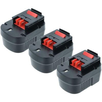 VHBW 3x Batteria Compatibile Con Black & Decker Firestorm Fs1200d, Epc12 H1, Epc12ca, Epc12cabk, Epc128 V Utensile (2000 Mah, Nimh, 12 V) VHBW 3x Batteria Compatibile Con Black & Decker Firestorm Fs1200d, Epc12 H1, Epc12ca, Epc12cabk, Epc128 V Utensile (2000 Mah, Nimh, 12 V)