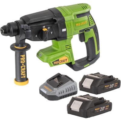 Procraft Martello Perforatore A Batteria Pha40bb 20 V 2,6 J Sds Plus Brushless + 2x Batteria 2,0 Ah + Caricabatterie Procraft Martello Perforatore A Batteria Pha40bb 20 V 2,6 J Sds Plus Brushless + 2x Batteria 2,0 Ah + Caricabatterie