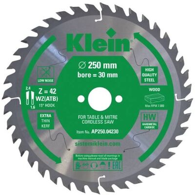 KLEIN Lama Circolare Professionale A Spessore Sottile D=160, B/c=1,8/1,3, Z (nr. Denti)=48, D (riduzione)=20 (16), (angolo Di Taglio)=18b0, Fori Trasc.=2/6/32 Ap160.04820 KLEIN Lama Circolare Professionale A Spessore Sottile D=160, B/c=1,8/1,3, Z (nr. Denti)=48, D (riduzione)=20 (16), (angolo Di Taglio)=18b0, Fori Trasc.=2/6/32 Ap160.04820