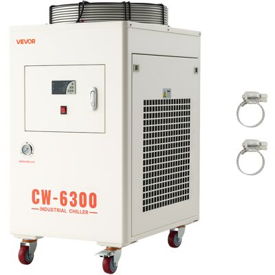 VEVOR Refrigeratore Deacqua Industriale Per Macchina Per Incisione Laser Cw-6300, Sistema Di Raffreddamento Ad Acqua Con Compressore Per Taglio Laser Da 2500 W, Capacita 40 L, Portata Max 70 L/min VEVOR Refrigeratore Deacqua Industriale Per Macchina Per Incisione Laser Cw-6300, Sistema Di Raffreddamento Ad Acqua Con Compressore Per Taglio Laser Da 2500 W, Capacita 40 L, Portata Max 70 L/min