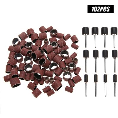 TOIVIZE Set Per Lucidatura E Abrasione Per Macchina Rotativa, 102 Pezzi Con Punte E Mandrini Di Collegamento, Ossido Di Alluminio, Per Legno, Metallo, Plastica. TOIVIZE Set Per Lucidatura E Abrasione Per Macchina Rotativa, 102 Pezzi Con Punte E Mandrini Di Collegamento, Ossido Di Alluminio, Per Legno, Metallo, Plastica.