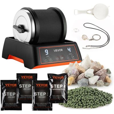 VEVOR Lucidatrice Elettrica, Carico 0,9 Kg, 4 Livelli Di Velocita, Set Per Lucidatura Con Pietre Preziose Grezze E Grani Lucidanti, Timer Di Lucidatura E Pannello Di Controllo Intuitivo, Nero VEVOR Lucidatrice Elettrica, Carico 0,9 Kg, 4 Livelli Di Velocita, Set Per Lucidatura Con Pietre Preziose Grezze E Grani Lucidanti, Timer Di Lucidatura E Pannello Di Controllo Intuitivo, Nero