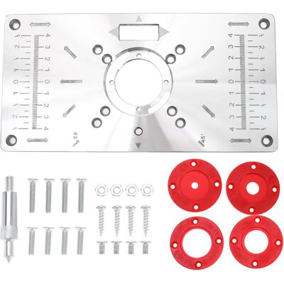 OEM Piastra Di Inserimento Del Tavolo Del Router Compatibile Con La Macchina Da Taglio Dei Router Makita In Lega Di Alluminio Con Anelli Di Inserimento Del Router E Viti Di Fissaggio OEM Piastra Di Inserimento Del Tavolo Del Router Compatibile Con La Macchina Da Taglio Dei Router Makita In Lega Di Alluminio Con Anelli Di Inserimento Del Router E Viti Di Fissaggio