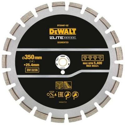 Ruota Segmentata in Diamante Dewalt 350mm - Asfalto & Cemento Ruota Segmentata in Diamante Dewalt 350mm - Asfalto & Cemento