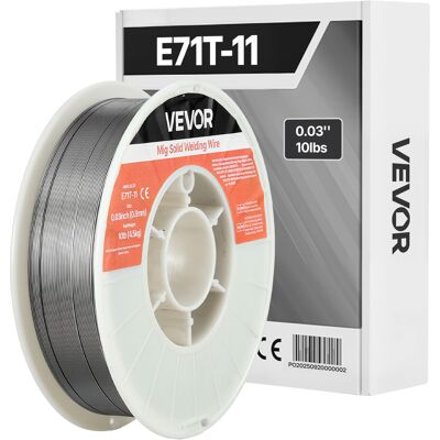 VEVOR Filo Solido Per Saldatrice Mig, E71t-11 Da 0,8 Mm Peso Di 4,5 Kg, In Acciaio Dolce Senza Gas Con Pochi Schizzi Per Saldatura Ad Arco In Tutte Le Posizioni, Autoprotetto Per Uso Esterno VEVOR Filo Solido Per Saldatrice Mig, E71t-11 Da 0,8 Mm Peso Di 4,5 Kg, In Acciaio Dolce Senza Gas Con Pochi Schizzi Per Saldatura Ad Arco In Tutte Le Posizioni, Autoprotetto Per Uso Esterno