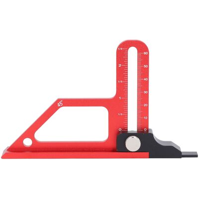 YOTOWN Misuratore Di Altezza Per Sega Da Tavolo, Scala Metrica In Pollici, Lega Di Alluminio, Profondità 0-60 Mm, Strumento Di Misurazione Dell'angolo Di 45 Gradi Per La Lavorazione Del Legno YOTOWN Misuratore Di Altezza Per Sega Da Tavolo, Scala Metrica In Pollici, Lega Di Alluminio, Profondità 0-60 Mm, Strumento Di Misurazione Dell'angolo Di 45 Gradi Per La Lavorazione Del Legno