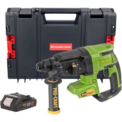 Procraft Martello Perforatore A Batteria Pha40bb 20 V 2,6 J Sds Plus Brushless + 1x Batteria 2,0 Ah + Valigetta Rhino - Senza Caricabatterie Procraft Martello Perforatore A Batteria Pha40bb 20 V 2,6 J Sds Plus Brushless + 1x Batteria 2,0 Ah + Valigetta Rhino - Senza Caricabatterie