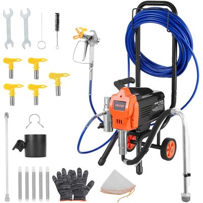 VEVOR Spruzzatore Di Vernice Airless Con Supporto 1500w 3300 Psi, Sistema Di Spruzzatura Della Vernice Con Spazzola Di Pulizia Tubo Flessibile Asta Di Prolunga Ugelli, Per Case, Edifici VEVOR Spruzzatore Di Vernice Airless Con Supporto 1500w 3300 Psi, Sistema Di Spruzzatura Della Vernice Con Spazzola Di Pulizia Tubo Flessibile Asta Di Prolunga Ugelli, Per Case, Edifici