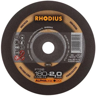 Disco di taglio Rhodius FT26 - 180x2mm - Acciaio inossidabile Disco di taglio Rhodius FT26 - 180x2mm - Acciaio inossidabile
