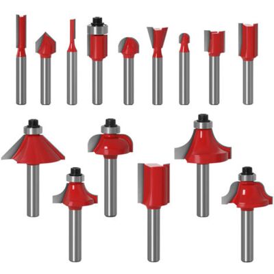 FOCTRO Set Di Frese Con Diametro Del Mandrino Di 6,35 Mm Per 15 Parti Per Router, Scatola Di Frese Con Frese In Carburo Per Lavorazione Del Legno, Frese Per Profilati In Carburo FOCTRO Set Di Frese Con Diametro Del Mandrino Di 6,35 Mm Per 15 Parti Per Router, Scatola Di Frese Con Frese In Carburo Per Lavorazione Del Legno, Frese Per Profilati In Carburo