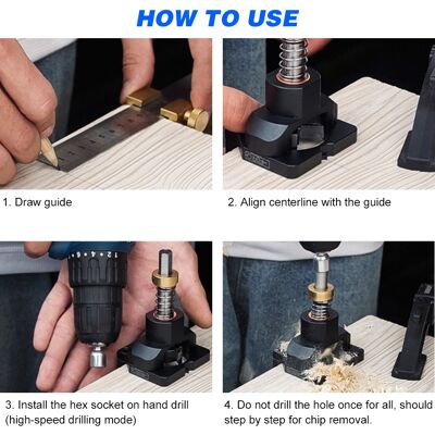 YOTOWN Guida Di Foratura Per Cerniere A Scomparsa Da 35 Mm Con Morsetto A Vite E Punta Da Trapano Esagonale Per Ante Di Armadi E Lavorazione Del Legno. YOTOWN Guida Di Foratura Per Cerniere A Scomparsa Da 35 Mm Con Morsetto A Vite E Punta Da Trapano Esagonale Per Ante Di Armadi E Lavorazione Del Legno.