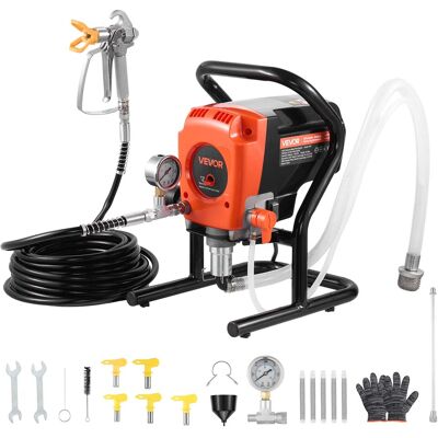 VEVOR Spruzzatore Airless Per Vernice Con Supporto 900 W, Sistema Di Spruzzatura Di Vernice Da 0,029 L/s Con Spazzola Di Pulizia, Tubo Flessibile, Asta Di Prolunga E Ugelli, Per Case Ed Edifici VEVOR Spruzzatore Airless Per Vernice Con Supporto 900 W, Sistema Di Spruzzatura Di Vernice Da 0,029 L/s Con Spazzola Di Pulizia, Tubo Flessibile, Asta Di Prolunga E Ugelli, Per Case Ed Edifici