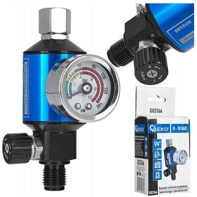 IMPORT Regolatore Di Pressione Geko Pressure Regulator Trappola Umidità 0-10 Bar IMPORT Regolatore Di Pressione Geko Pressure Regulator Trappola Umidità 0-10 Bar