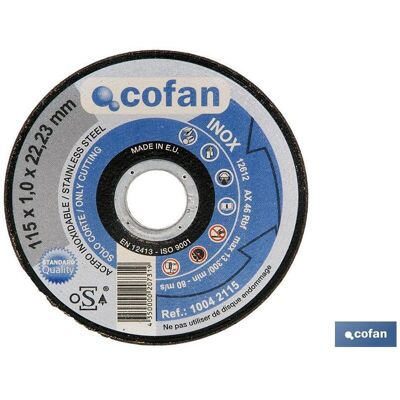 COFAN - 125x10x2223 - 125 mm - Disco taglio COFAN - 125x10x2223 - 125 mm - Disco taglio