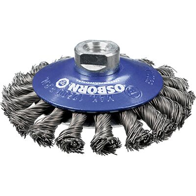 Spazzola conica in acciaio inox Osborn 0002632151 - 115mm - Dado M14 - Lavoro medio Spazzola conica in acciaio inox Osborn 0002632151 - 115mm - Dado M14 - Lavoro medio
