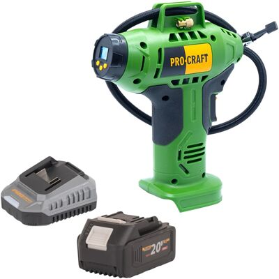 Procraft Compressore A Batteria Lk20 20 V 11 Bar + 1x Batteria 4,0 Ah + Caricabatteria Procraft Compressore A Batteria Lk20 20 V 11 Bar + 1x Batteria 4,0 Ah + Caricabatteria