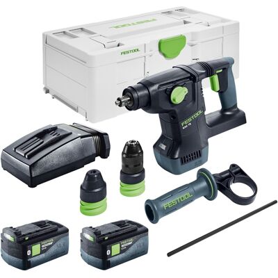 Festool Martello Combinato A Batteria Khc 18 Eb-basic 18 V 2,6 J Sds-plus Brushless + 1x Batteria Ricaricabile 5,0 Ah + Caricatore + Systainer Festool Martello Combinato A Batteria Khc 18 Eb-basic 18 V 2,6 J Sds-plus Brushless + 1x Batteria Ricaricabile 5,0 Ah + Caricatore + Systainer
