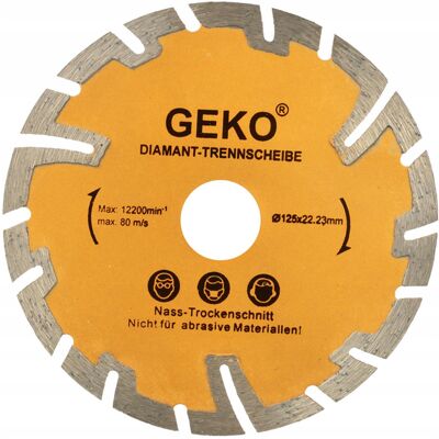 IMPORT Disco Diamantato Geko G00225 125 Mm Saldato Laser Taglio A Secco IMPORT Disco Diamantato Geko G00225 125 Mm Saldato Laser Taglio A Secco
