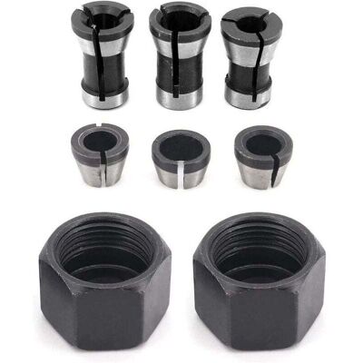 OEM Set Di 6 Teste Mandrino Hss, Adattatore Convertitore Da 6 Mm, 6,35 Mm, 8 Mm Per Trapani, Macchine Per Incisione, Rifilatrici E Portapinze Per Fresatrici Elettriche Per Legno + 2 Dadi OEM Set Di 6 Teste Mandrino Hss, Adattatore Convertitore Da 6 Mm, 6,35 Mm, 8 Mm Per Trapani, Macchine Per Incisione, Rifilatrici E Portapinze Per Fresatrici Elettriche Per Legno + 2 Dadi