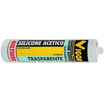 Vigor - Acetico Trasparente - Trasparente - Sigillante Siliconico Vigor - Acetico Trasparente - Trasparente - Sigillante Siliconico