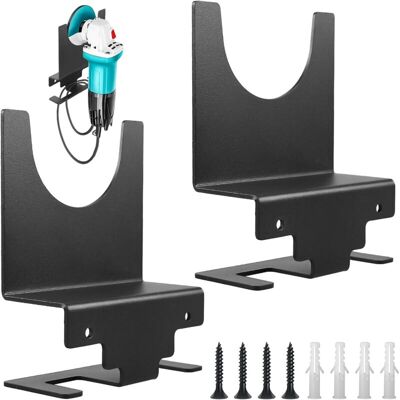FOCTRO Set Di 2 Staffe A Muro Per Smerigliatrici Angolari In Acciaio Al Carbonio - Compatibili Con Tutte Le Marche - Accessori Per Frese, Lucidatrici, Officine E Luoghi Di Lavoro (nero) FOCTRO Set Di 2 Staffe A Muro Per Smerigliatrici Angolari In Acciaio Al Carbonio - Compatibili Con Tutte Le Marche - Accessori Per Frese, Lucidatrici, Officine E Luoghi Di Lavoro (nero)