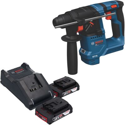 Martello Perforatore A Batteria Bosch Gbh 18v-18 Professional 18 V 1,5 J Sds Plus Brushless + 2 Batterie Da 2,0 Ah + Caricabatterie Martello Perforatore A Batteria Bosch Gbh 18v-18 Professional 18 V 1,5 J Sds Plus Brushless + 2 Batterie Da 2,0 Ah + Caricabatterie