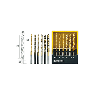 Proxxon - Micromot 28 876 Hss Kit Punte A Spirale Da Metallo 6 Parti 1.5 Mm, 2 Mm, 2.5 Mm, 3 Mm, 3.5 Mm, 4 Mm Tin Alberin Proxxon - Micromot 28 876 Hss Kit Punte A Spirale Da Metallo 6 Parti 1.5 Mm, 2 Mm, 2.5 Mm, 3 Mm, 3.5 Mm, 4 Mm Tin Alberin