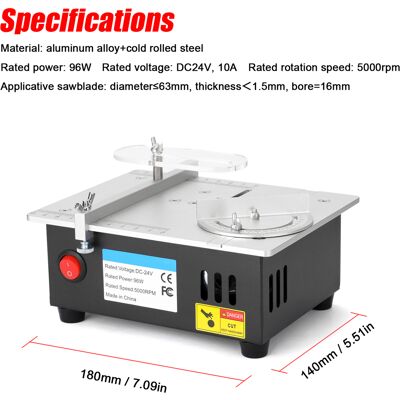 YOTOWN Mini Sega Da Tavolo 96w, 7 Velocità, Alimentatore Regolabile, Taglio Elettrico Da Banco YOTOWN Mini Sega Da Tavolo 96w, 7 Velocità, Alimentatore Regolabile, Taglio Elettrico Da Banco