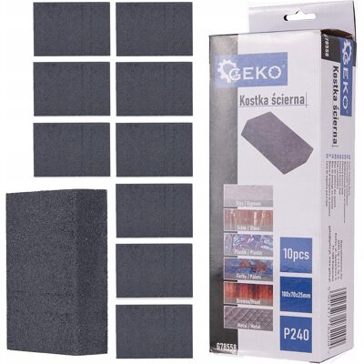 IMPORT Spugna Abrasiva Geko P240 70x100x25 Mm 10 Pezzi IMPORT Spugna Abrasiva Geko P240 70x100x25 Mm 10 Pezzi