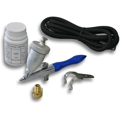 WILTEC Mini Sabbiatrice "air Eraser", Ugello 0,5 Mm, Tazza 15 Ml, Aerografo Per Sabbiatura - WILTEC Mini Sabbiatrice "air Eraser", Ugello 0,5 Mm, Tazza 15 Ml, Aerografo Per Sabbiatura -
