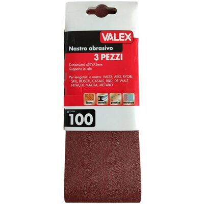 Valex Nastro Abrasivo Set 3 Pz Gr100 75x457 Smussatrice Levigatrice Ln860 1905143 Valex Nastro Abrasivo Set 3 Pz Gr100 75x457 Smussatrice Levigatrice Ln860 1905143