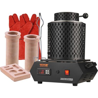 VEVOR Forno Di Fusione Per Oro 1350 W, Temperatura Max. 1150 ℃, Forno Fusorio Elettrico Con Crogiolo In Ceramica Da 1kg E 3 Kg, Lavorazione Raffinazione Di Metalli VEVOR Forno Di Fusione Per Oro 1350 W, Temperatura Max. 1150 ℃, Forno Fusorio Elettrico Con Crogiolo In Ceramica Da 1kg E 3 Kg, Lavorazione Raffinazione Di Metalli