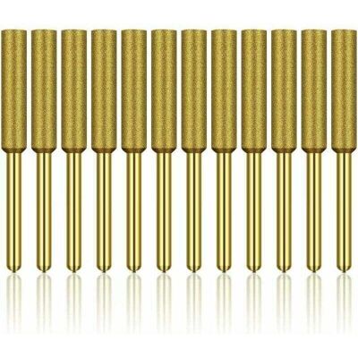 DPZO Set Di 12 Affilacatene Diamantate, Mole Abrasive Rivestite In Titanio Ad Alta Durezza, Pietre Per Affilare Motoseghe, 3/16 Pollici 4,8 Mm H122 Derrui DPZO Set Di 12 Affilacatene Diamantate, Mole Abrasive Rivestite In Titanio Ad Alta Durezza, Pietre Per Affilare Motoseghe, 3/16 Pollici 4,8 Mm H122 Derrui