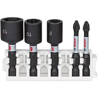 Set Bosch Professional da 5 pezzi di bussole e bit - Set di strumenti Set Bosch Professional da 5 pezzi di bussole e bit - Set di strumenti
